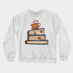 'Coffee and Books' Adorable Books Gift Crewneck Sweatshirt